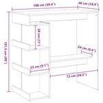 Barbord Med Hylle Svart Eik 100 X 48 X 101,5 Cm Konstruert Tre
