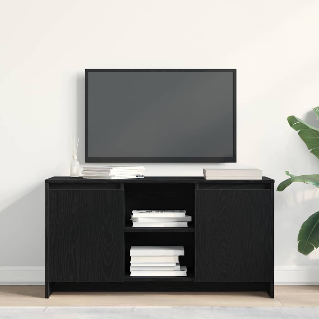 Tv-Skap Svart Eik 102 X 37,5 X 52,5 Cm Konstruert Tre