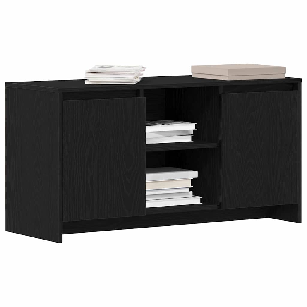 Tv-Skap Svart Eik 102 X 37,5 X 52,5 Cm Konstruert Tre