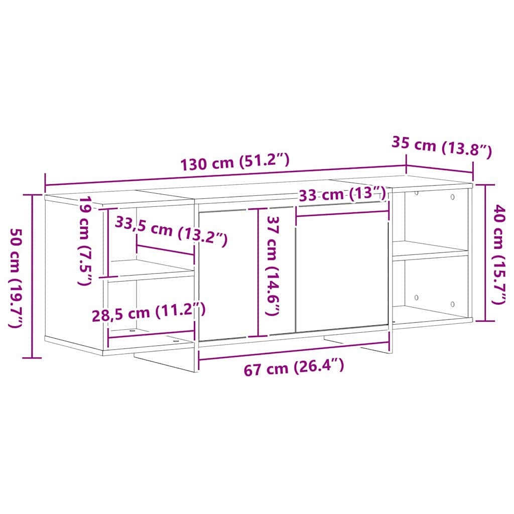 Tv-Skap Svart Eik 120 X 30 X 40,5 Cm Konstruert Tre