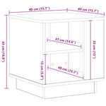 Kaffebord Svart Eik 40 X 40 X 43 Cm Konstruert Tre