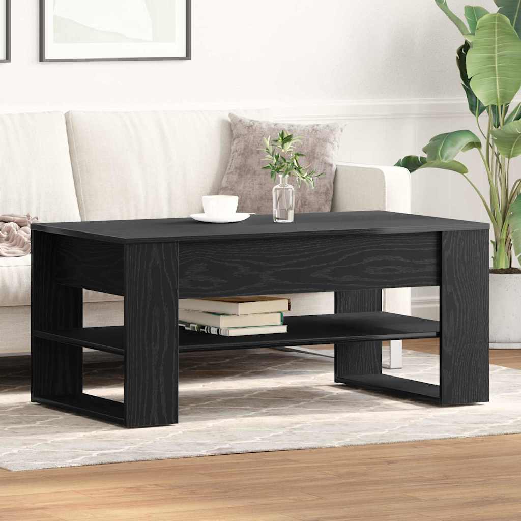 Kaffebord Svart Eik 102 X 55 X 45 Cm Konstruert Tre