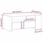 Kaffebord Artisan Eik 102 X 55 X 43,5 Cm Konstruert Tre