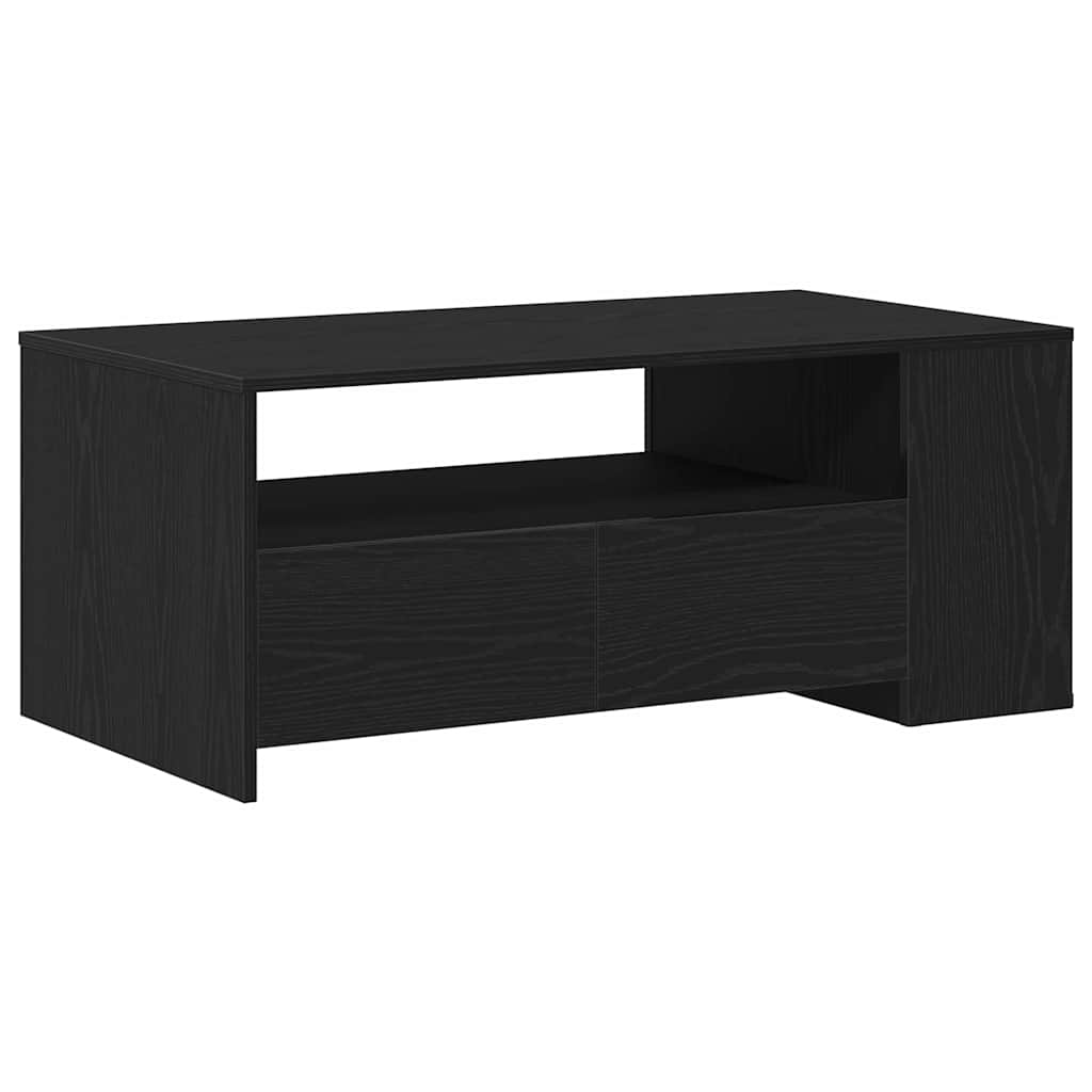 Kaffebord Med Skuff Svart Eik 102 X 55 X 43,5 Cm Konstruert Tre