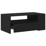 Kaffebord Med Skuff Svart Eik 102 X 55 X 43,5 Cm Konstruert Tre