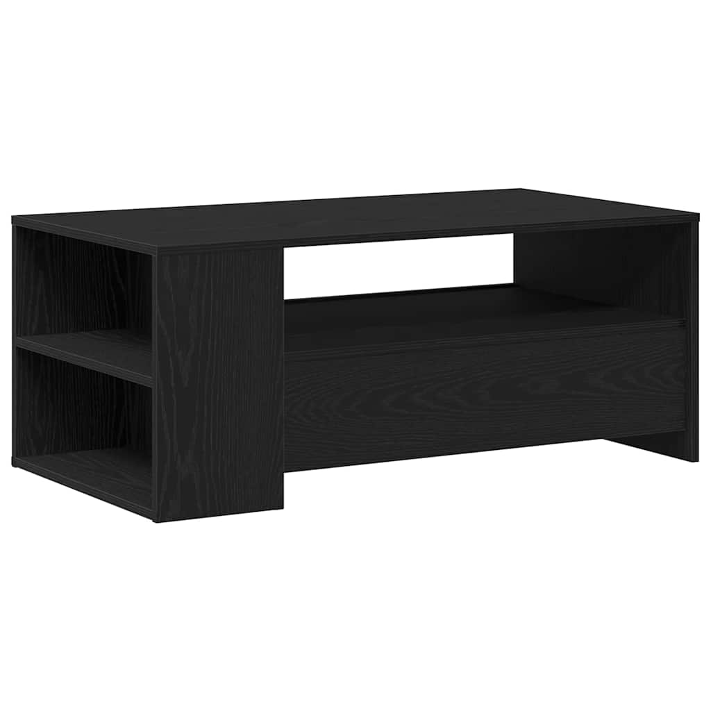 Kaffebord Med Skuff Svart Eik 102 X 55 X 43,5 Cm Konstruert Tre