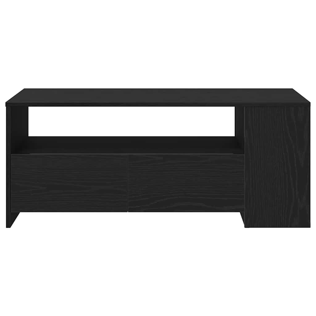 Kaffebord Med Skuff Svart Eik 102 X 55 X 43,5 Cm Konstruert Tre