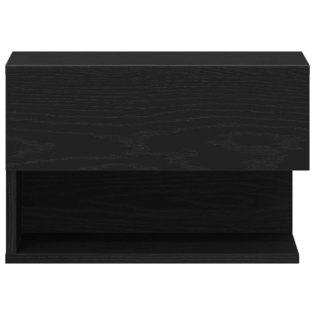Nattbordskap Med Skuff Svart Eik 46 X 30 X 30 Cm Konstruert Tre