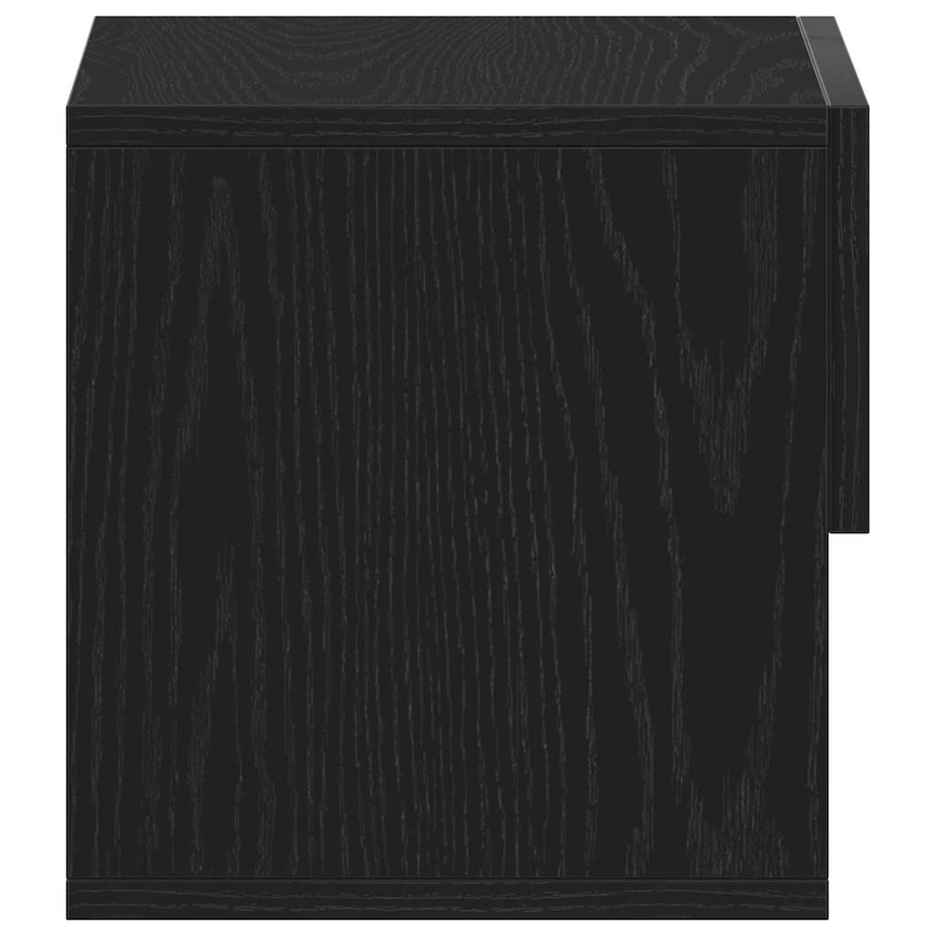 Nattbordskap Med Skuff Svart Eik 46 X 30 X 30 Cm Konstruert Tre