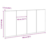 Seng Hodegjerde Svart Eik 160 X 1.5 X 80.5 Cm Konstruert Tre