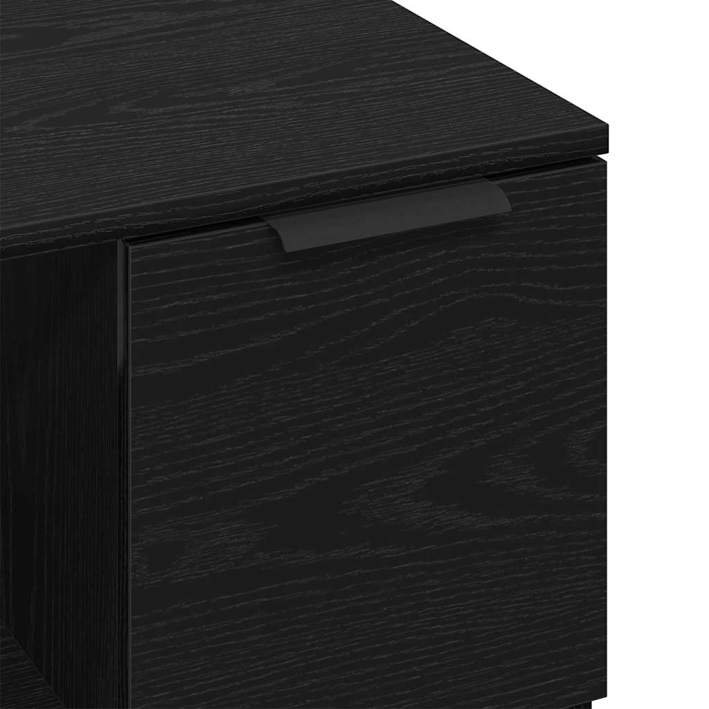 Kaffebord With Drawer Svart Eik 50 X 50 X 36 Cm Konstruert Tre