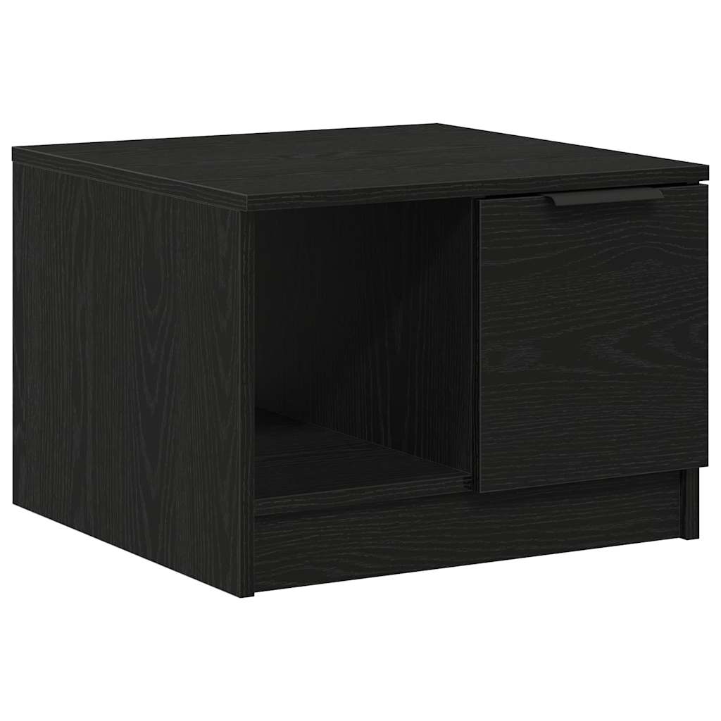 Kaffebord With Drawer Svart Eik 50 X 50 X 36 Cm Konstruert Tre