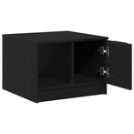 Kaffebord With Drawer Svart Eik 50 X 50 X 36 Cm Konstruert Tre