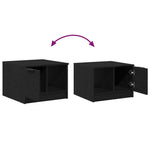 Kaffebord With Drawer Svart Eik 50 X 50 X 36 Cm Konstruert Tre