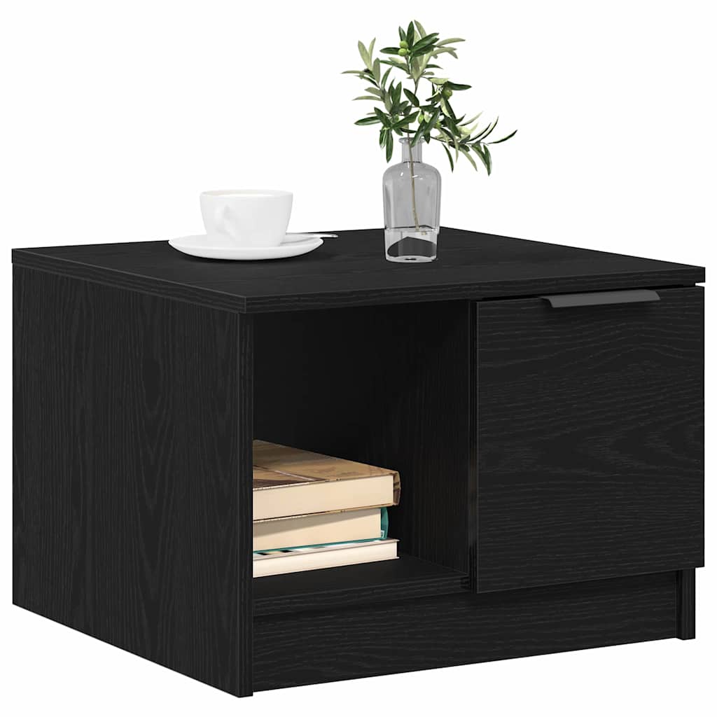Kaffebord With Drawer Svart Eik 50 X 50 X 36 Cm Konstruert Tre