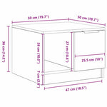 Kaffebord With Drawer Svart Eik 50 X 50 X 36 Cm Konstruert Tre