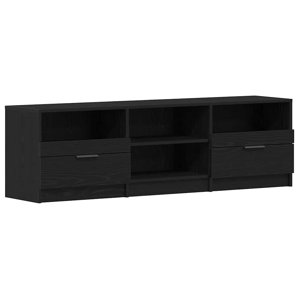 Tv-Skap Med Skuff Svart Eik 150 X 33,5 X 45 Cm Konstruert Tre