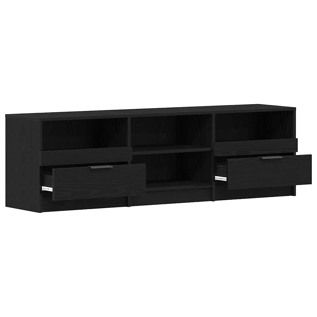 Tv-Skap Med Skuff Svart Eik 150 X 33,5 X 45 Cm Konstruert Tre