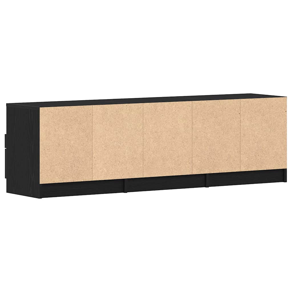 Tv-Skap Med Skuff Svart Eik 150 X 33,5 X 45 Cm Konstruert Tre