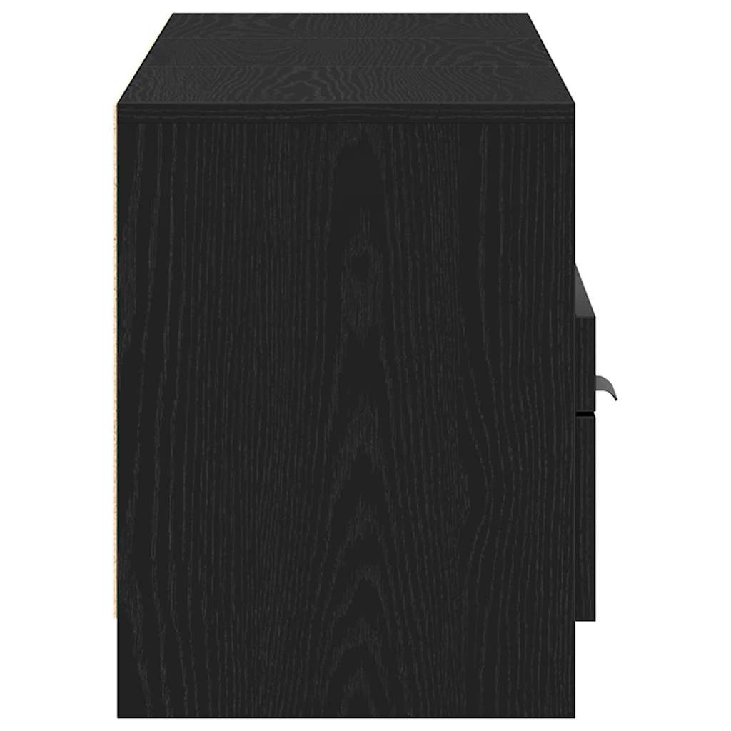 Tv-Skap Med Skuff Svart Eik 150 X 33,5 X 45 Cm Konstruert Tre
