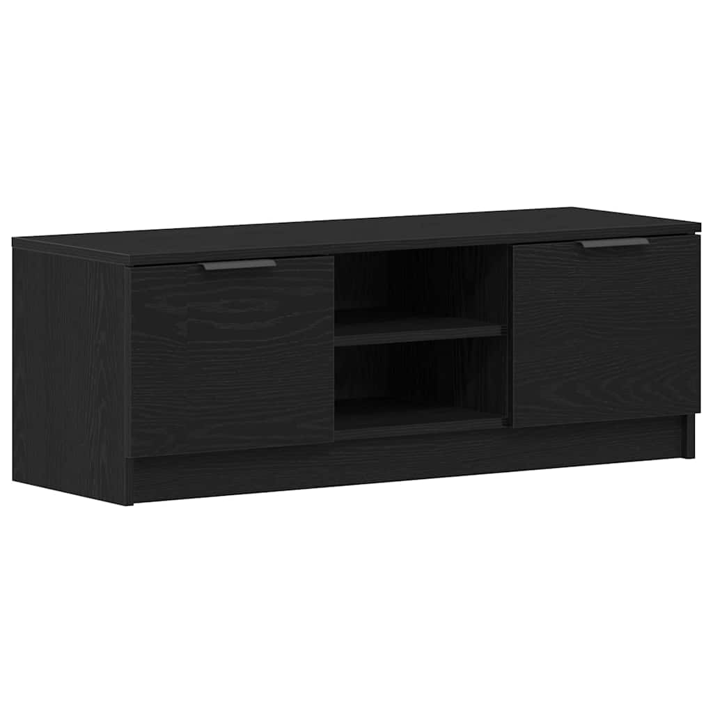 Tv-Skap Svart Eik 102 X 32 X 35.5 Cm Konstruert Tre