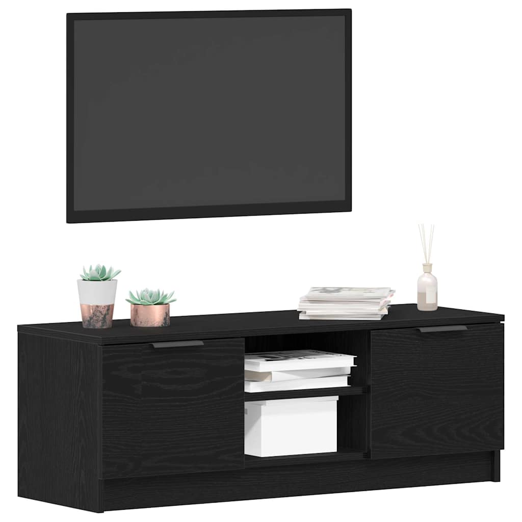 Tv-Skap Svart Eik 102 X 32 X 35.5 Cm Konstruert Tre