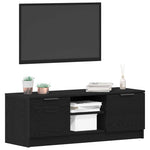 Tv-Skap Svart Eik 102 X 32 X 35.5 Cm Konstruert Tre