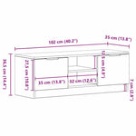 Tv-Skap Svart Eik 102 X 32 X 35.5 Cm Konstruert Tre