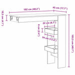 Veggbart Bord Svart Eik 102 X 45 X 103,5 Cm Konstruert Tre