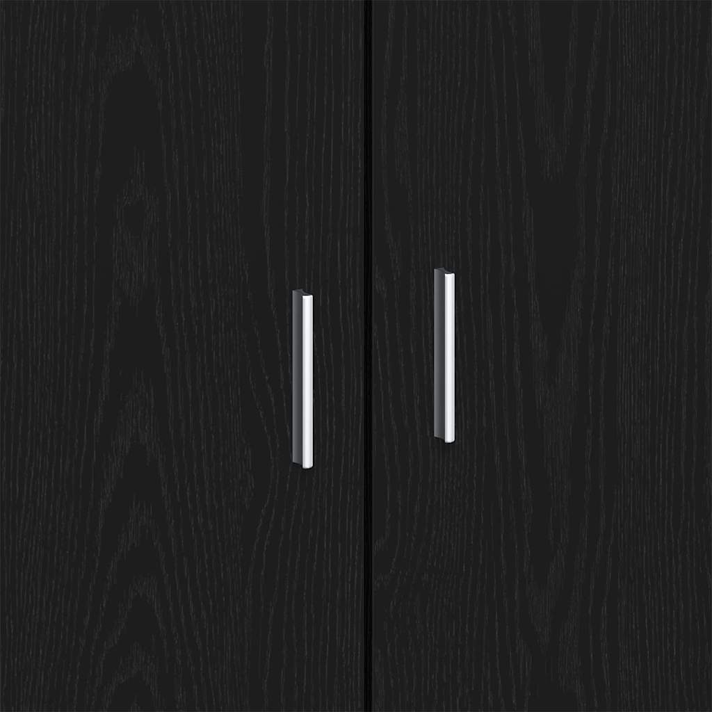 Serviesskap Svart Eik 92 X 35 X 75 Cm Konstruert Tre