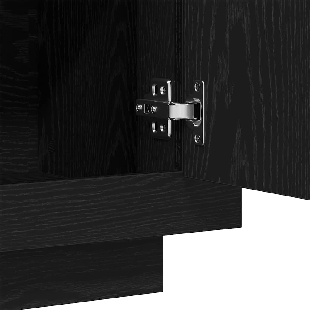Serviesskap Svart Eik 92 X 35 X 75 Cm Konstruert Tre