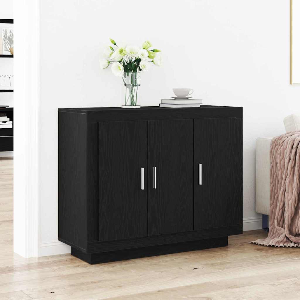 Serviesskap Svart Eik 92 X 35 X 75 Cm Konstruert Tre