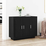 Serviesskap Svart Eik 92 X 35 X 75 Cm Konstruert Tre