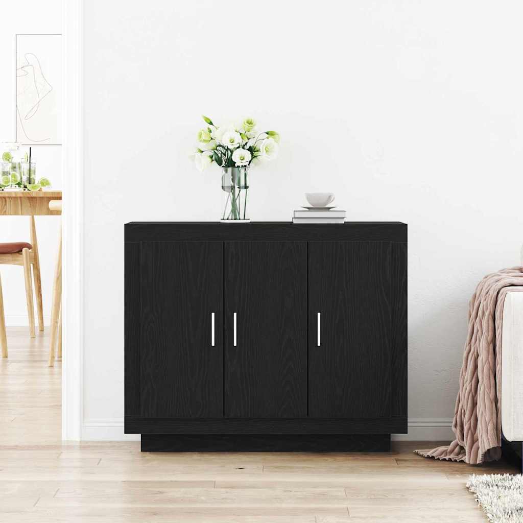 Serviesskap Svart Eik 92 X 35 X 75 Cm Konstruert Tre