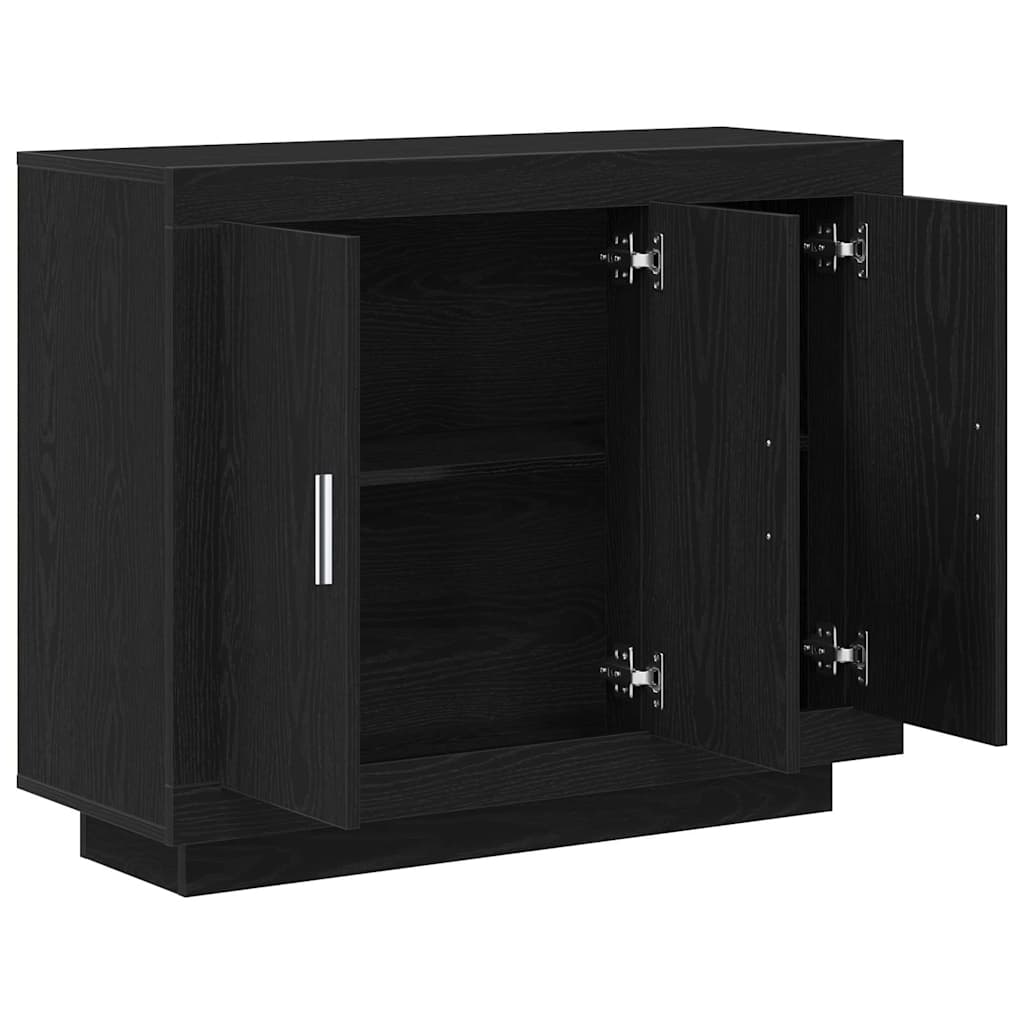 Serviesskap Svart Eik 92 X 35 X 75 Cm Konstruert Tre