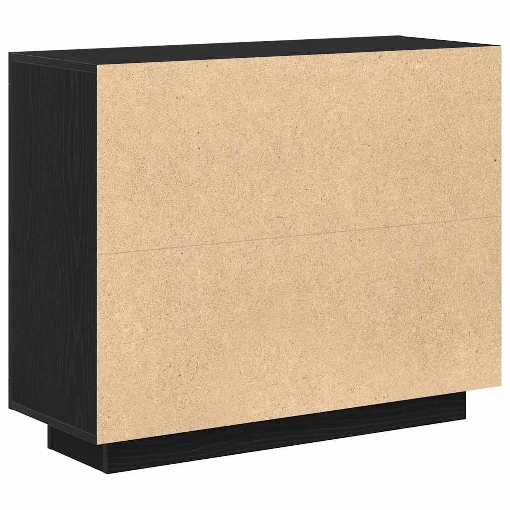 Serviesskap Svart Eik 92 X 35 X 75 Cm Konstruert Tre