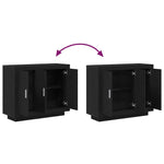 Serviesskap Svart Eik 92 X 35 X 75 Cm Konstruert Tre