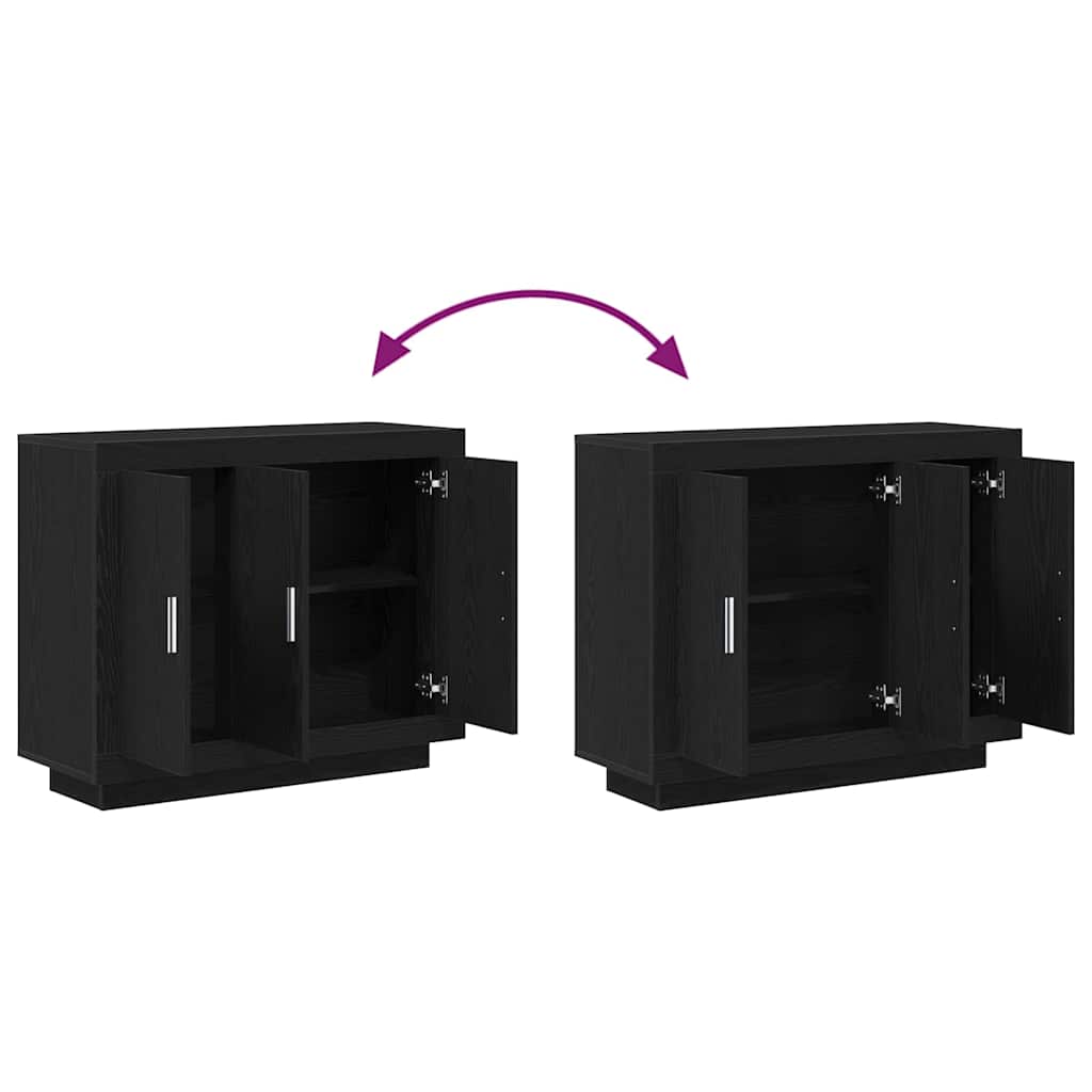 Serviesskap Svart Eik 92 X 35 X 75 Cm Konstruert Tre