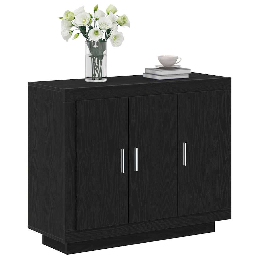Serviesskap Svart Eik 92 X 35 X 75 Cm Konstruert Tre