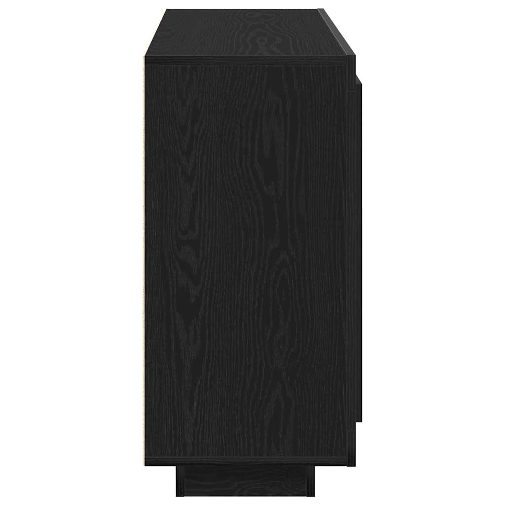 Serviesskap Svart Eik 92 X 35 X 75 Cm Konstruert Tre