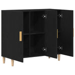 Serviesskap Svart Eik 90 X 34 X 80 Cm Konstruert Tre