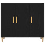 Serviesskap Svart Eik 90 X 34 X 80 Cm Konstruert Tre