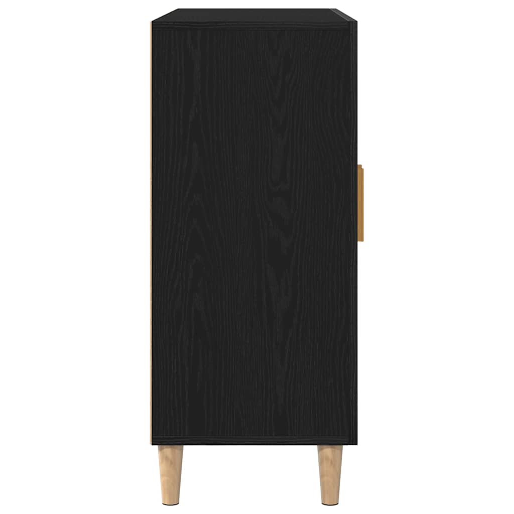 Serviesskap Svart Eik 90 X 34 X 80 Cm Konstruert Tre