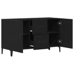 Serviesskap Med Skuff Svart Eik 100 X 36 X 60 Cm Konstruert Tre