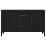 Serviesskap Med Skuff Svart Eik 100 X 36 X 60 Cm Konstruert Tre