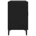 Serviesskap Med Skuff Svart Eik 100 X 36 X 60 Cm Konstruert Tre