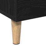 Høyskap Med Skuff Svart Eik 70 X 31 X 115 Cm Konstruert Tre
