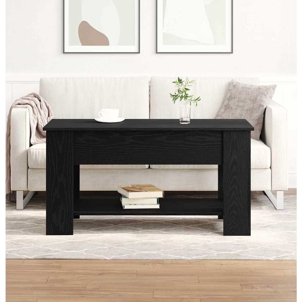 Kaffebord Svart Eik 101 X 49 X 52 Cm Konstruert Tre