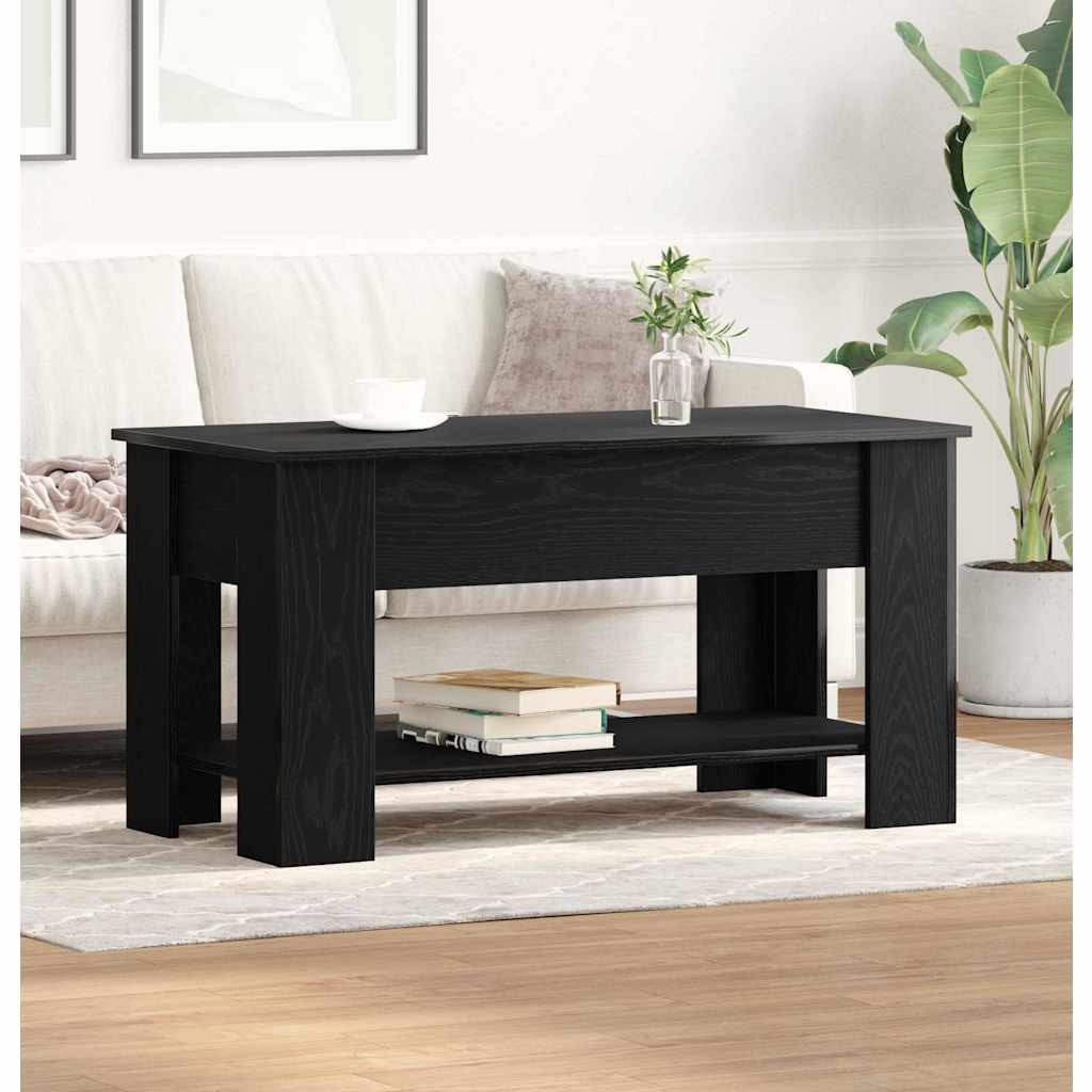 Kaffebord Svart Eik 101 X 49 X 52 Cm Konstruert Tre