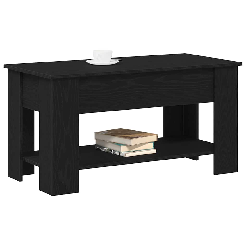 Kaffebord Svart Eik 101 X 49 X 52 Cm Konstruert Tre